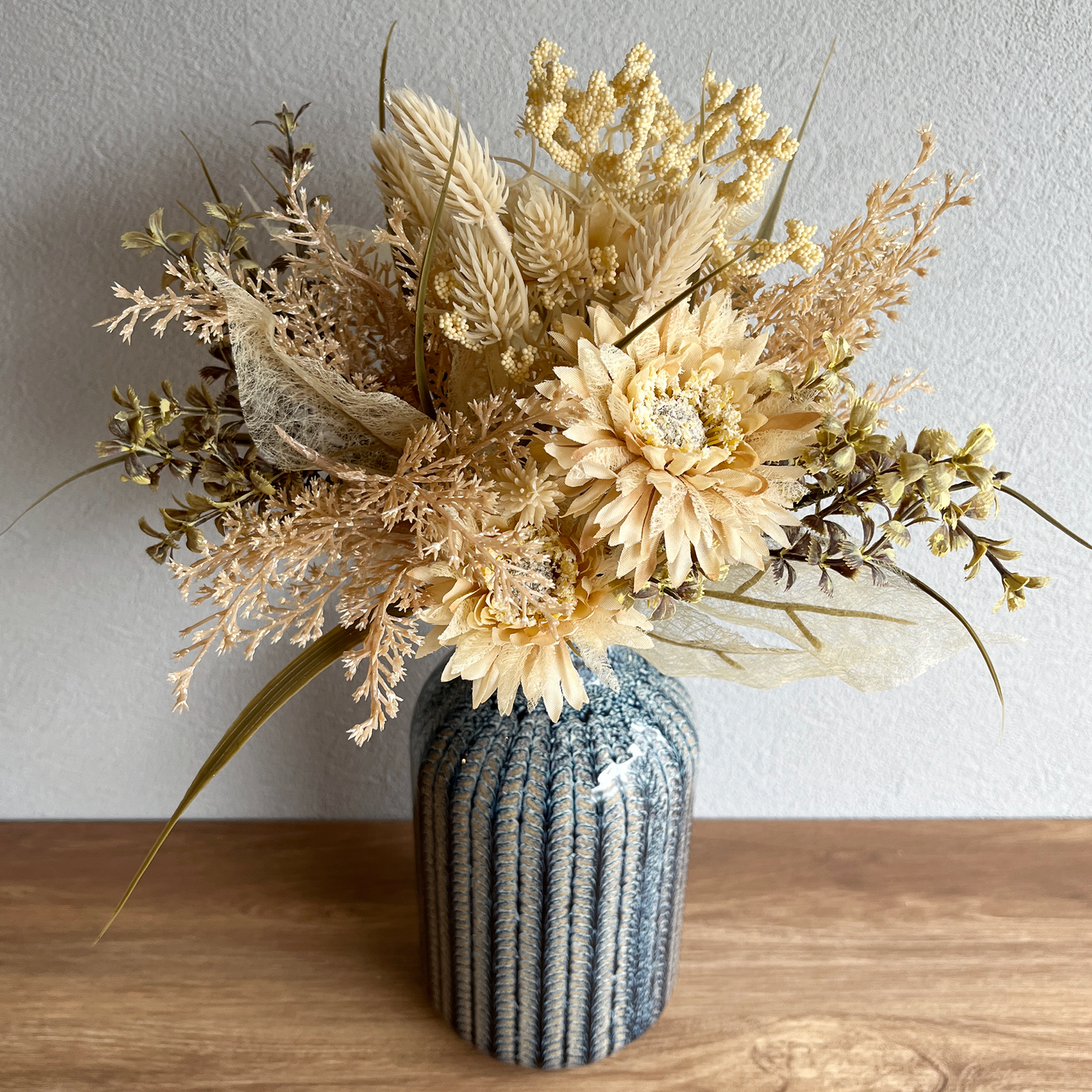 【造花】マルグリットアズール Bouquet & Vaseセット2