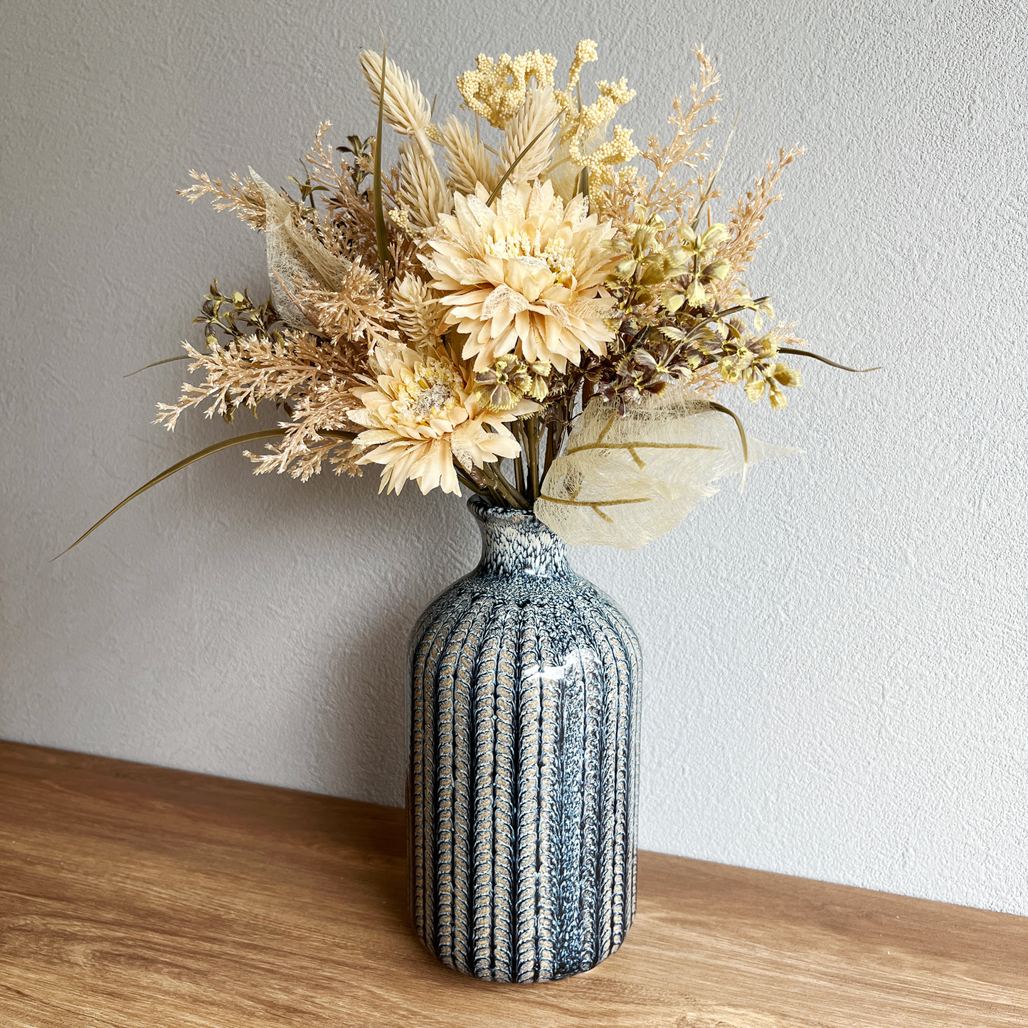 【造花】マルグリットアズール Bouquet & Vaseセット3