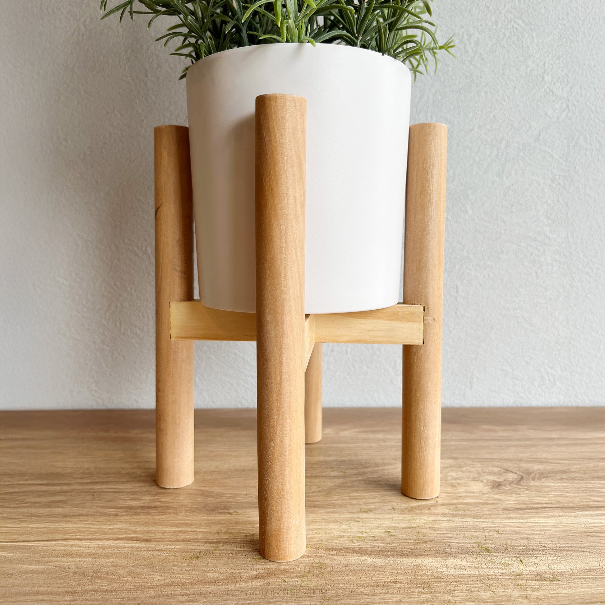 ローズマリーナチュラルウッドスタンド鉢