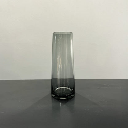 【花瓶】墨色ガラスベース  円すい型　高さ22cm