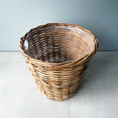 【大型鉢】ナチュラルラタンバスケット 高さ32cm