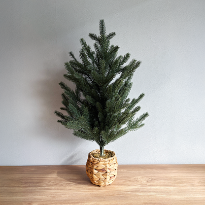 【フェイクグリーン】期間限定販売 クリスマスツリー ナチュラルバスケット 55cm - Christmas Tree