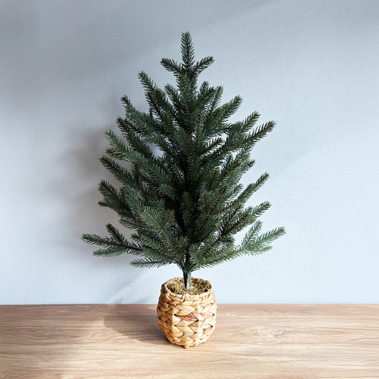 【フェイクグリーン】期間限定販売 クリスマスツリー ナチュラルバスケット 55cm - Christmas Tree