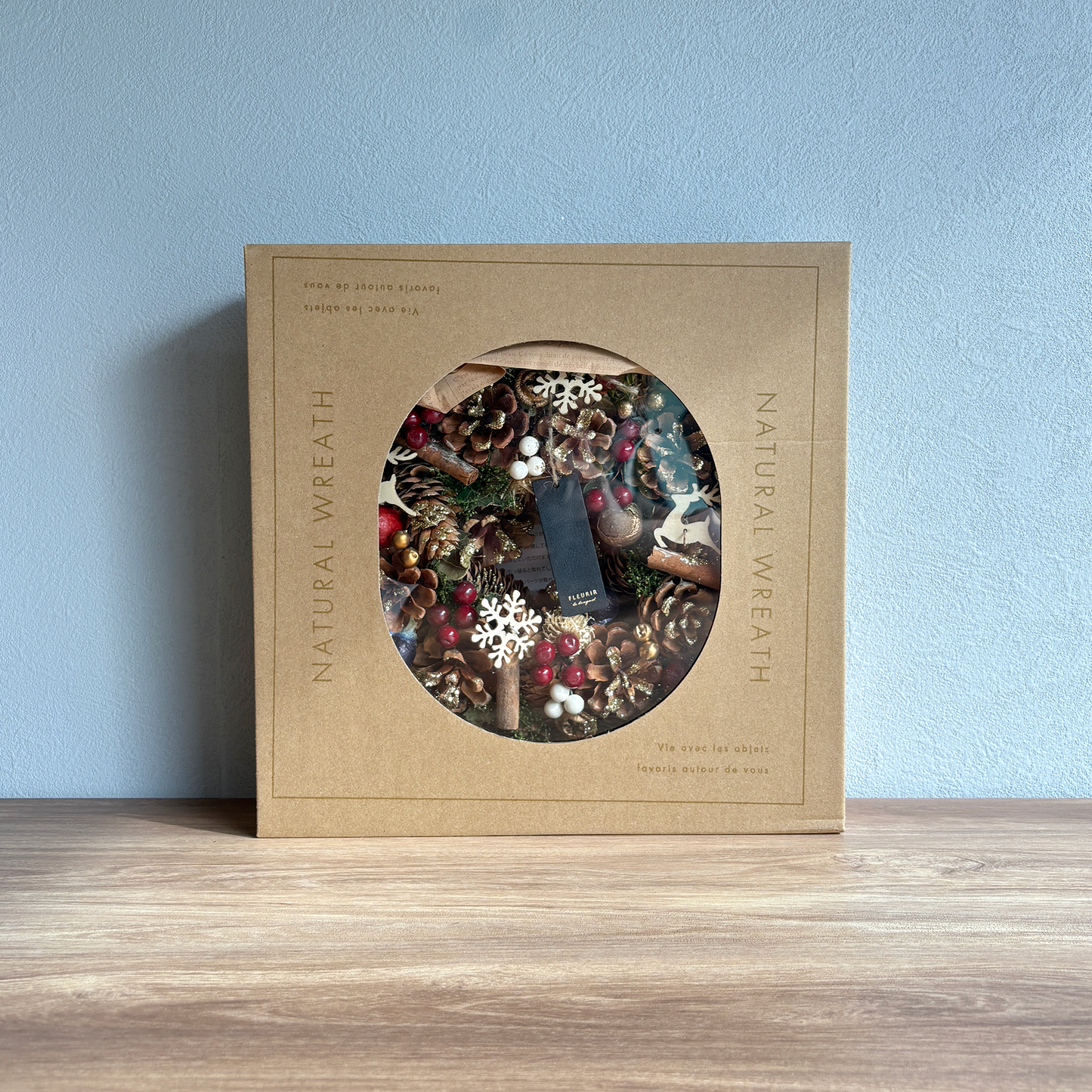 【フェイクグリーン】期間限定販売　クリスマス ナチュラルリースM - Christmas wreath