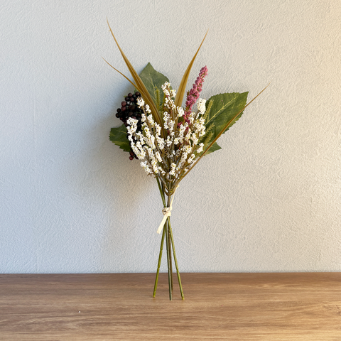 【造花】ベリーリーフミックスプティ ボルドー