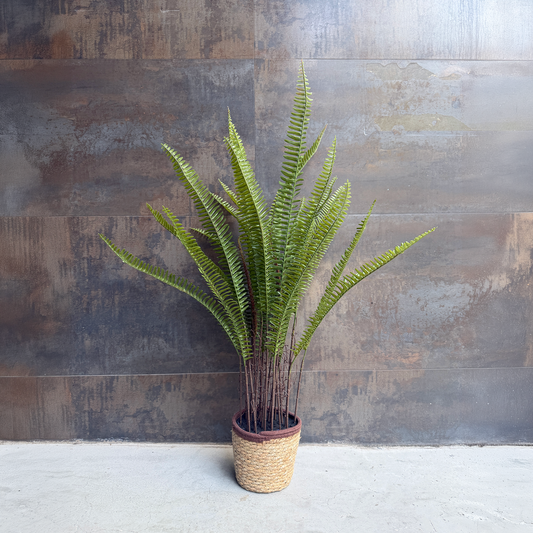 【フェイクグリーン】ジュートバスケット シダー 90cm / GR1